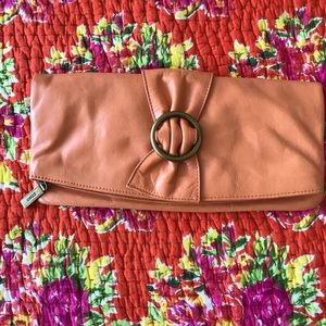 Orange hobo clutch